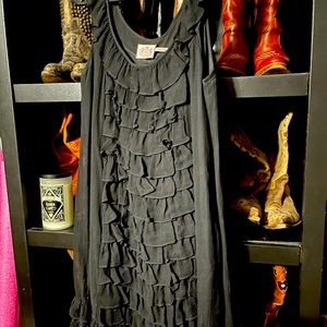 Juicy Couture Black tiered ruffle dress 8